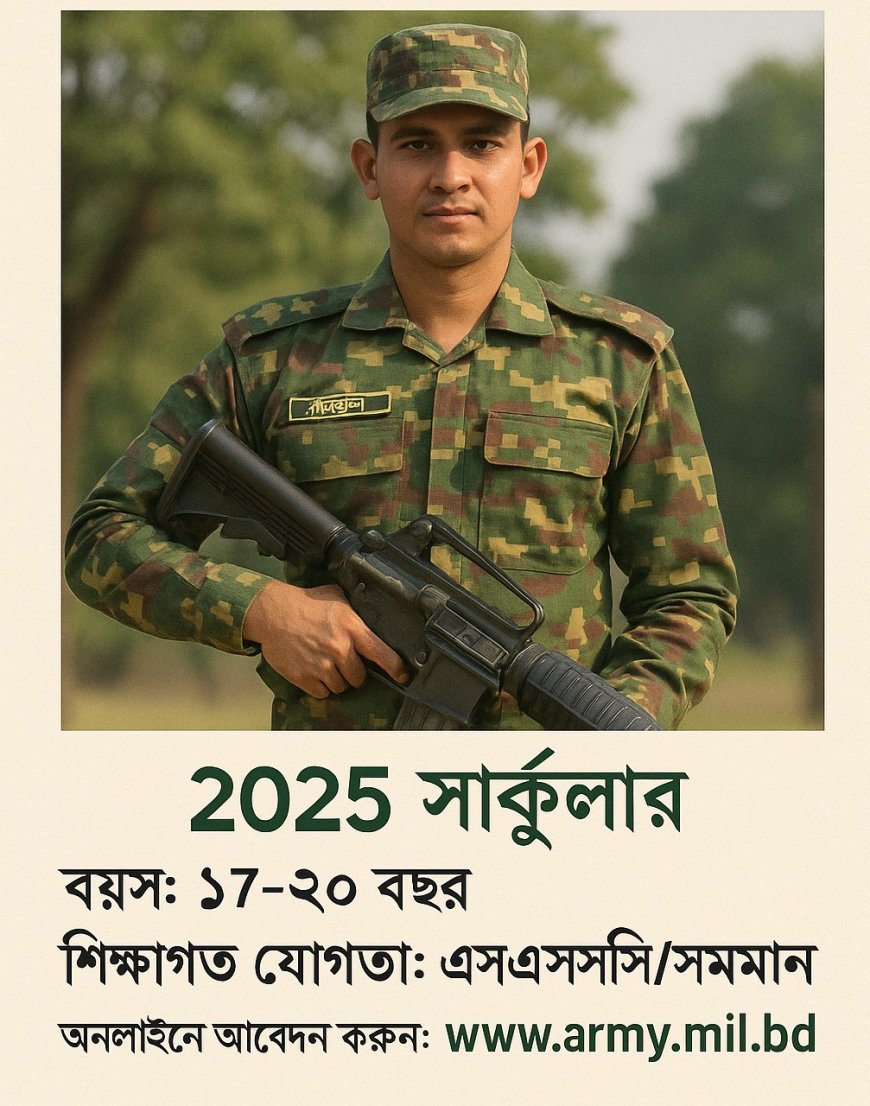 সেনাবাহিনী সৈনিক নিয়োগ ২০২৫ সার্কুলার Army Sainik Job Circular 2025
